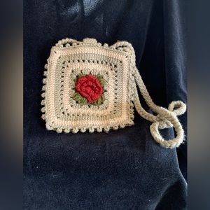 Crochet granny square purse